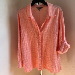 Tommy Bahama Long Sleeve 100% Cotton Front Bottom Shirt